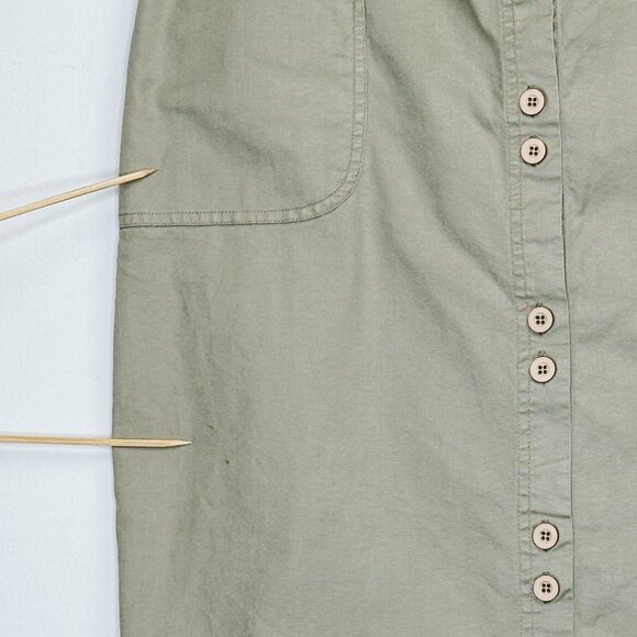 80's Olive Button Down Maxi Skirt - Picture 6 of 8